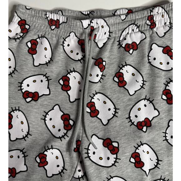 Hello Kitty Womens Sweatpants Joggers Gray Allover Print Sanrio M Hybrid Apparel - Picture 4 of 7